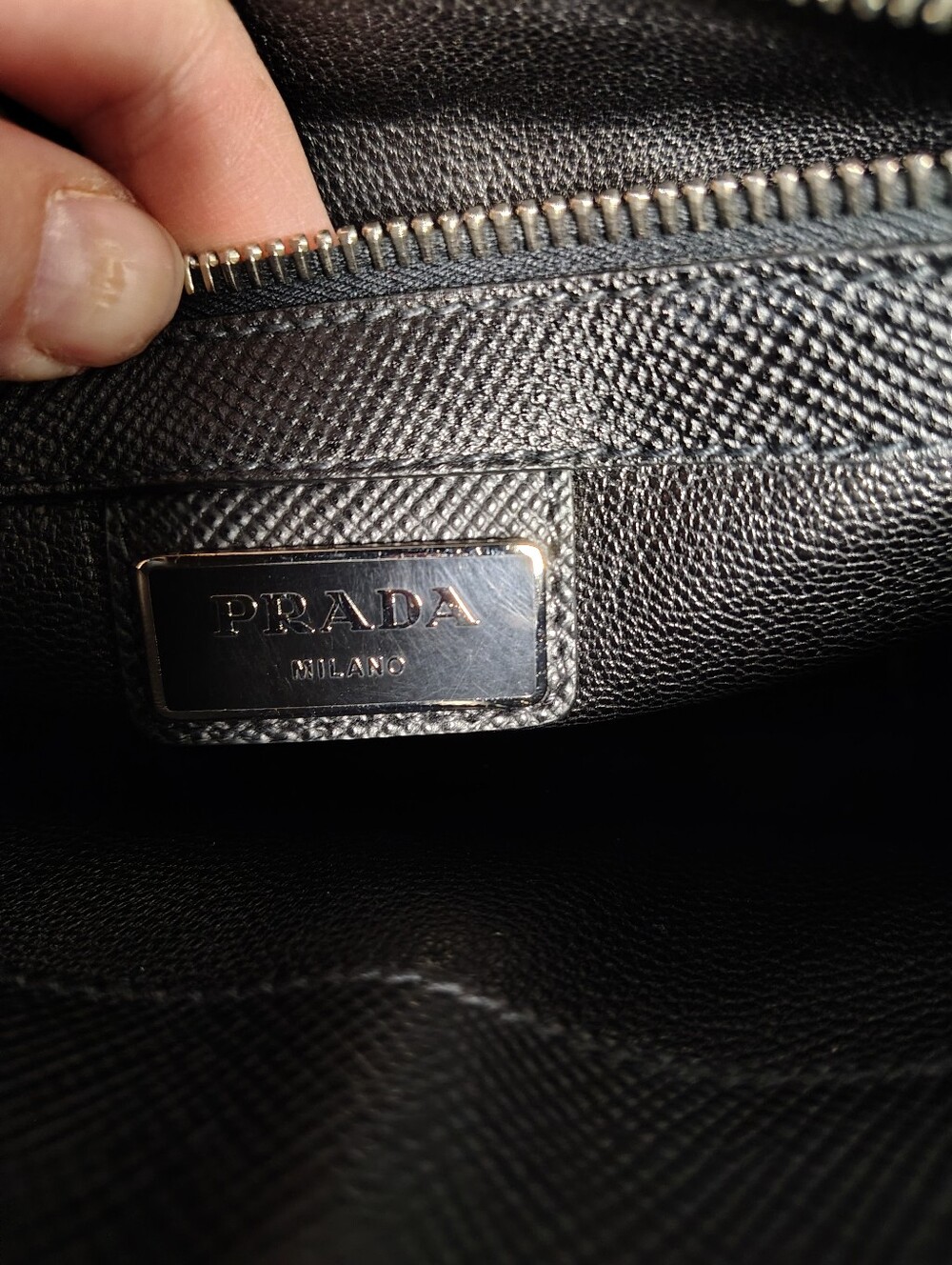 Prada Black Textured Leather Crossbody Bag with Buckle Detail - Picture 9 of 16